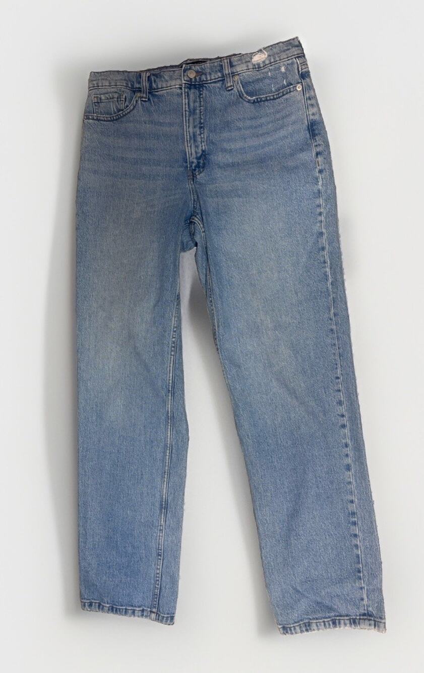 Banana Republic Womens 10 Tall High Rise Straight Jeans 30 Blue Denim